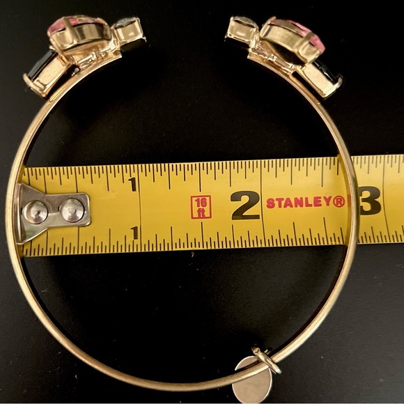 NWT REDValentino Fashion Jewelry Gold Open Cuff Bracelet w/Multi-Jewel Design - Picture 10 of 14